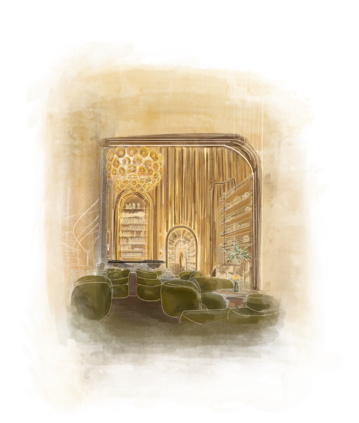 Founder's Lounge watercolour